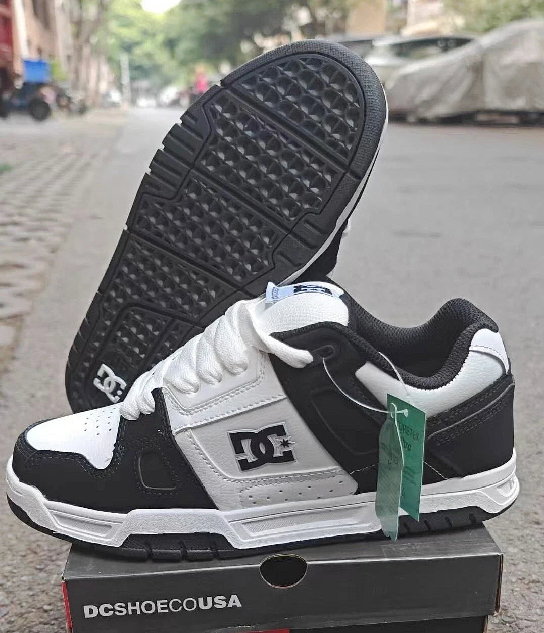 DC Men's Stag Low Top white black